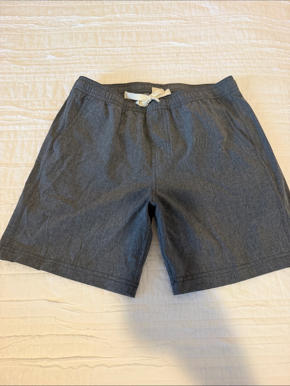 Boys Fair Harbor Lined Drawstring Shorts in Charcoal Gray